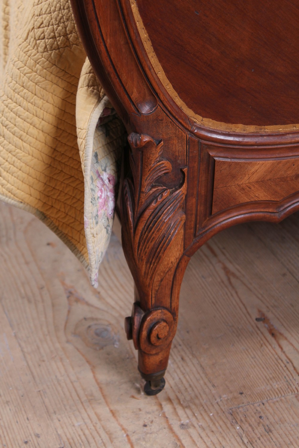 Louis XV Style Double Bed with Gilded Edge Detail. View III