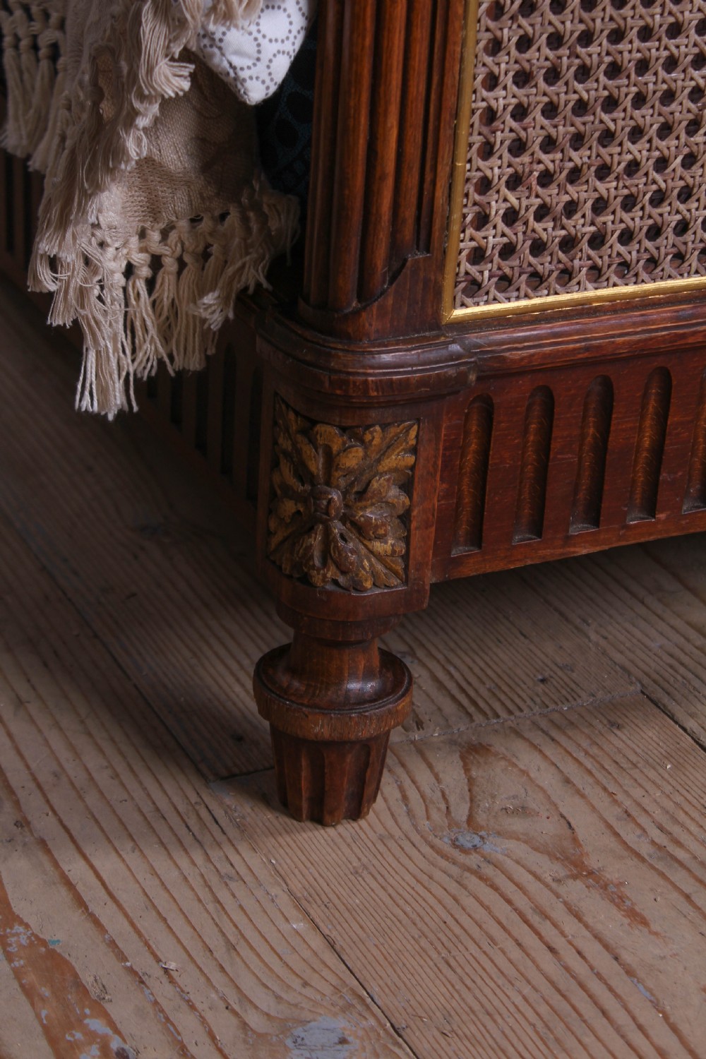 Spectacular pair of caned Empire style bergere meter wide beds (can be joined) View VIII