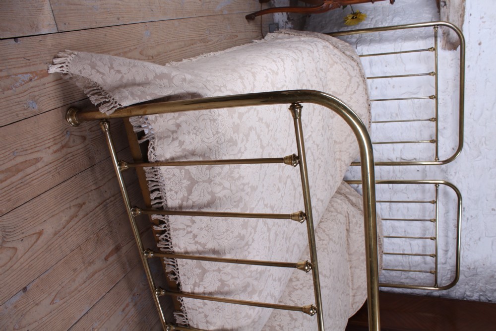 Lovely pair of  large single French brass beds View IV