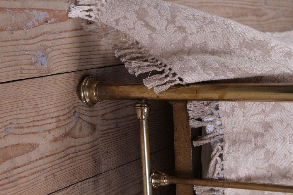 Lovely pair of  large single French brass beds View V