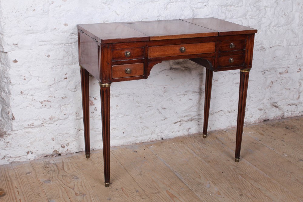 Spectacular French walnut fold out dressing table