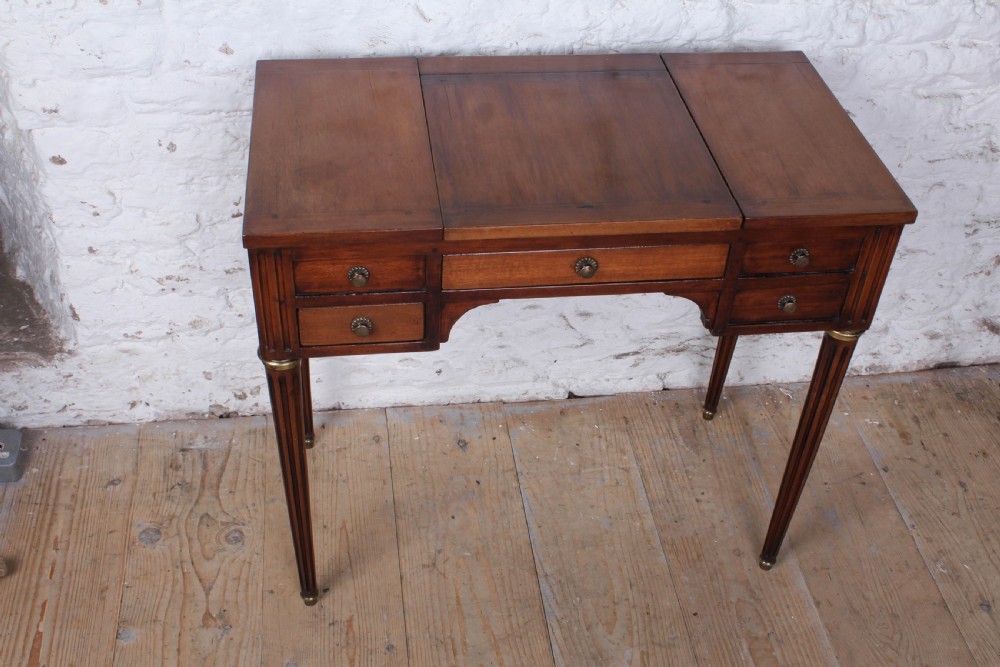 Spectacular French walnut fold out dressing table View II