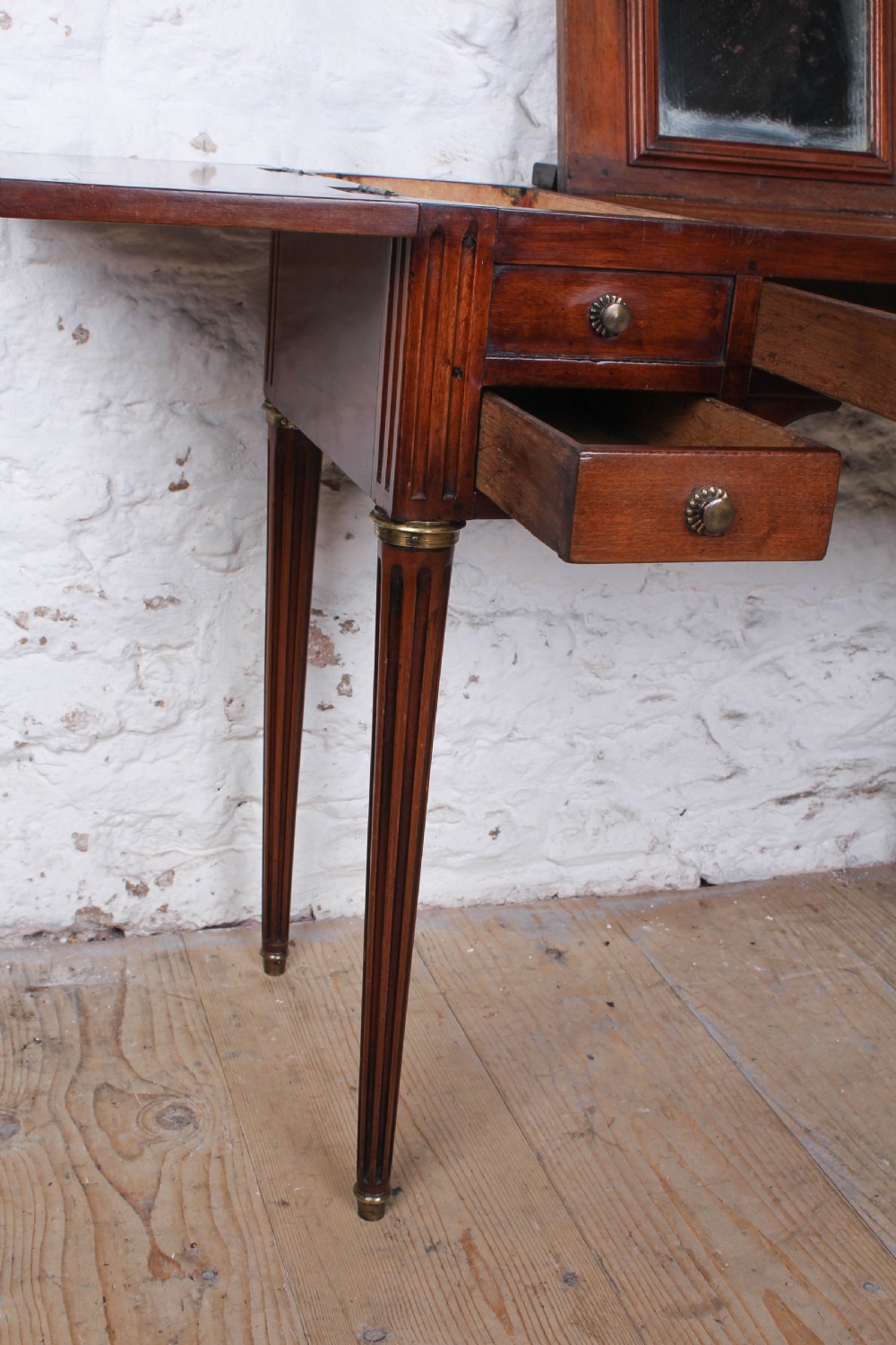 Spectacular French walnut fold out dressing table View VII
