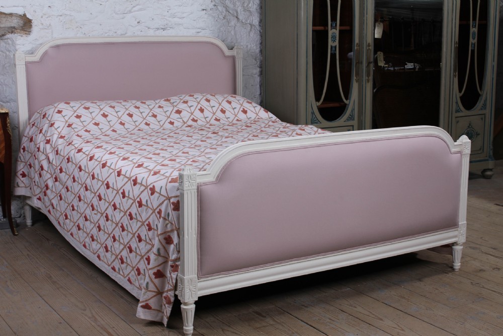 Newly upholstered French Empire style king size bed