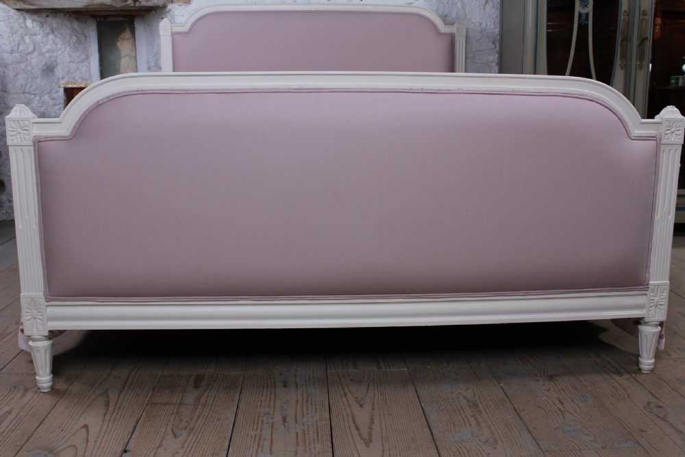 Newly upholstered French Empire style king size bed View IV