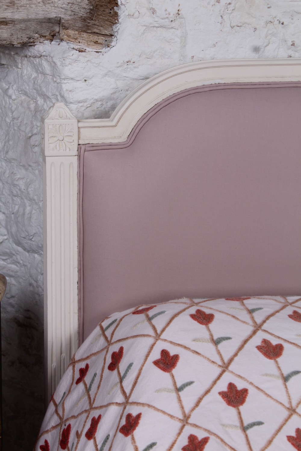 Newly upholstered French Empire style king size bed View V