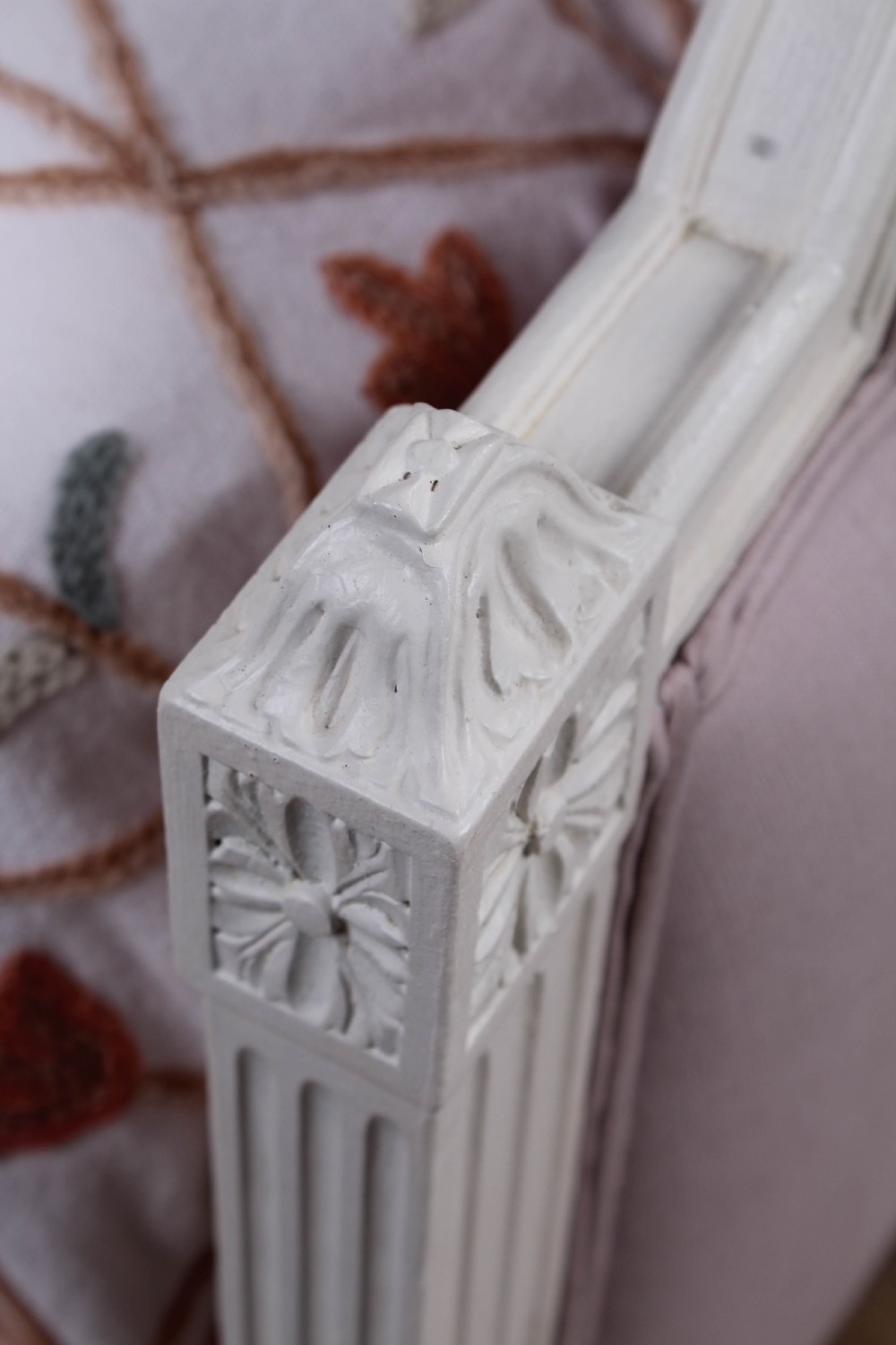 Newly upholstered French Empire style king size bed View VII