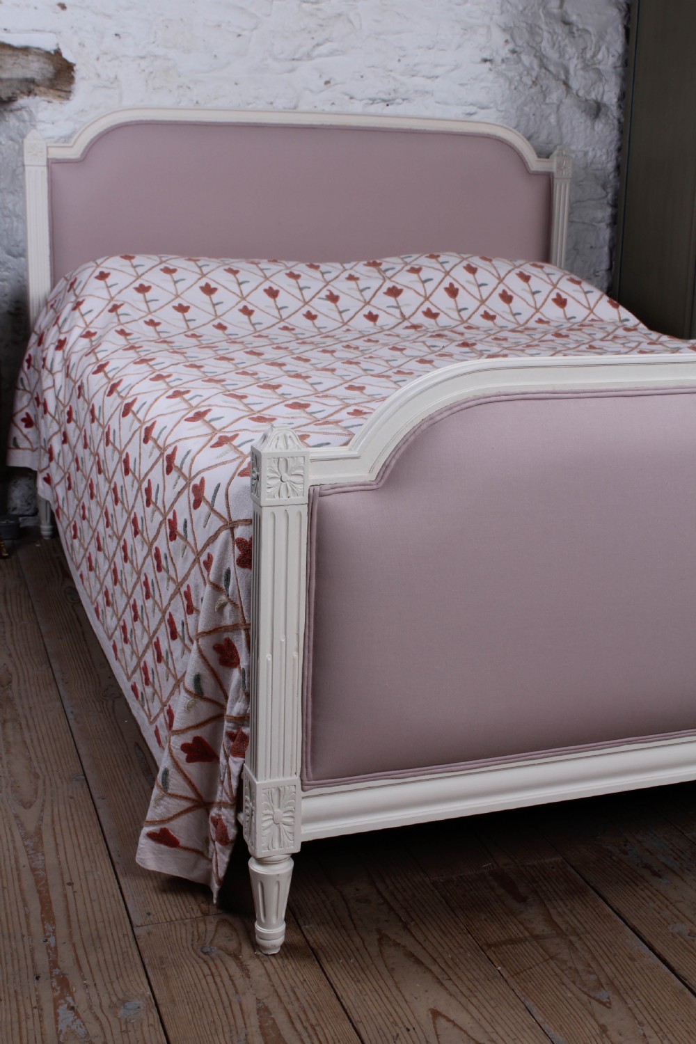 Newly upholstered French Empire style king size bed View VIII
