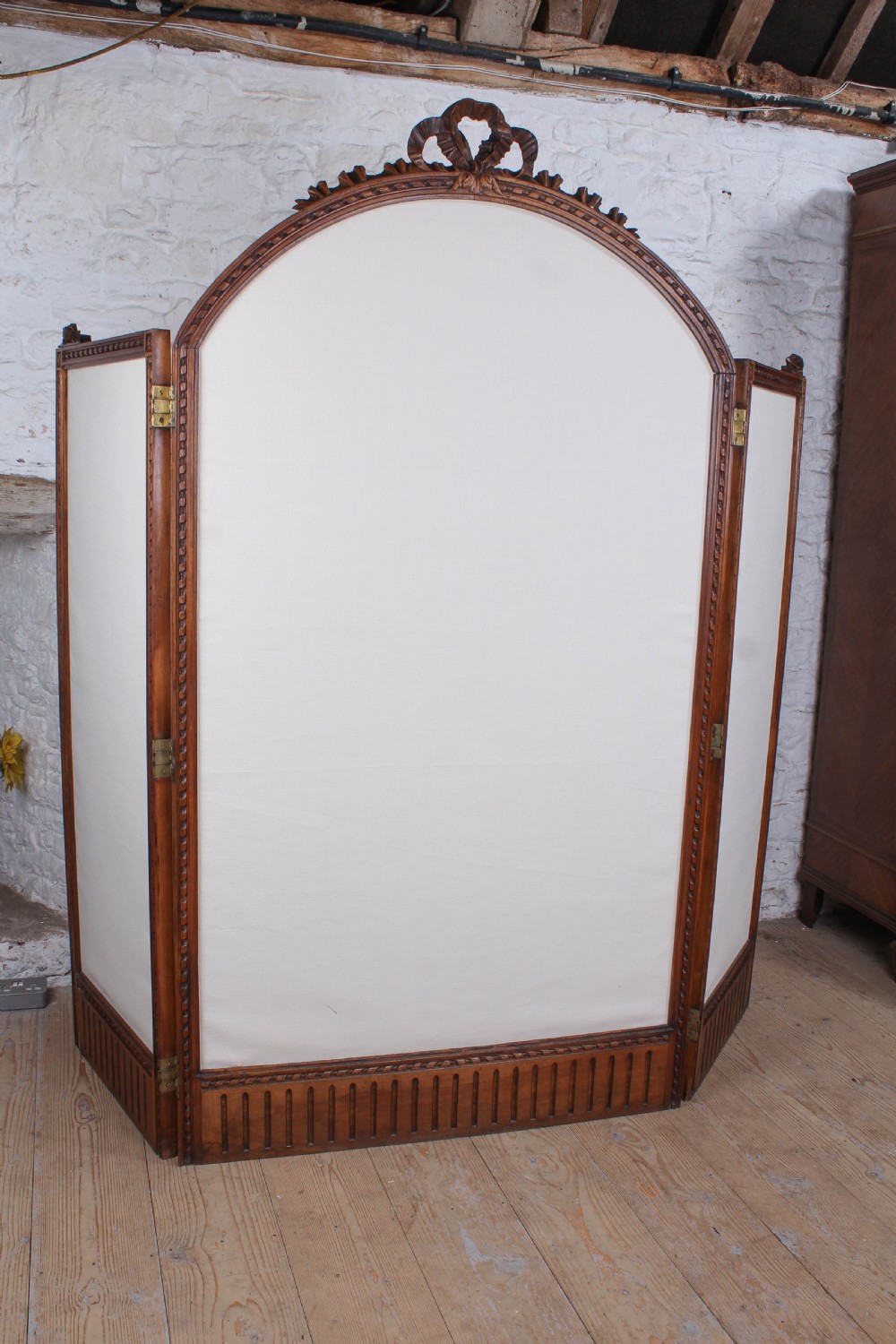 Beautiful rare carved French walnut screen