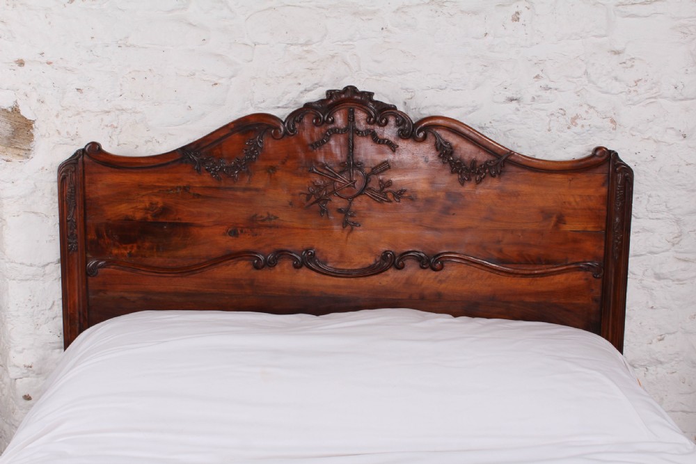 Early French Provencal mahogany double bed  View III