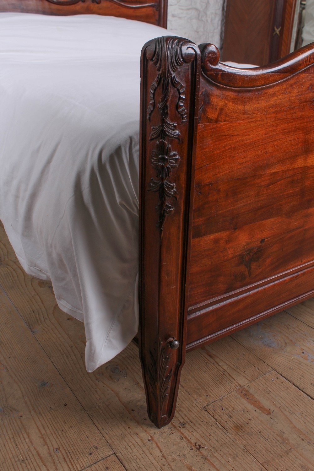 Early French Provencal mahogany double bed  View IV