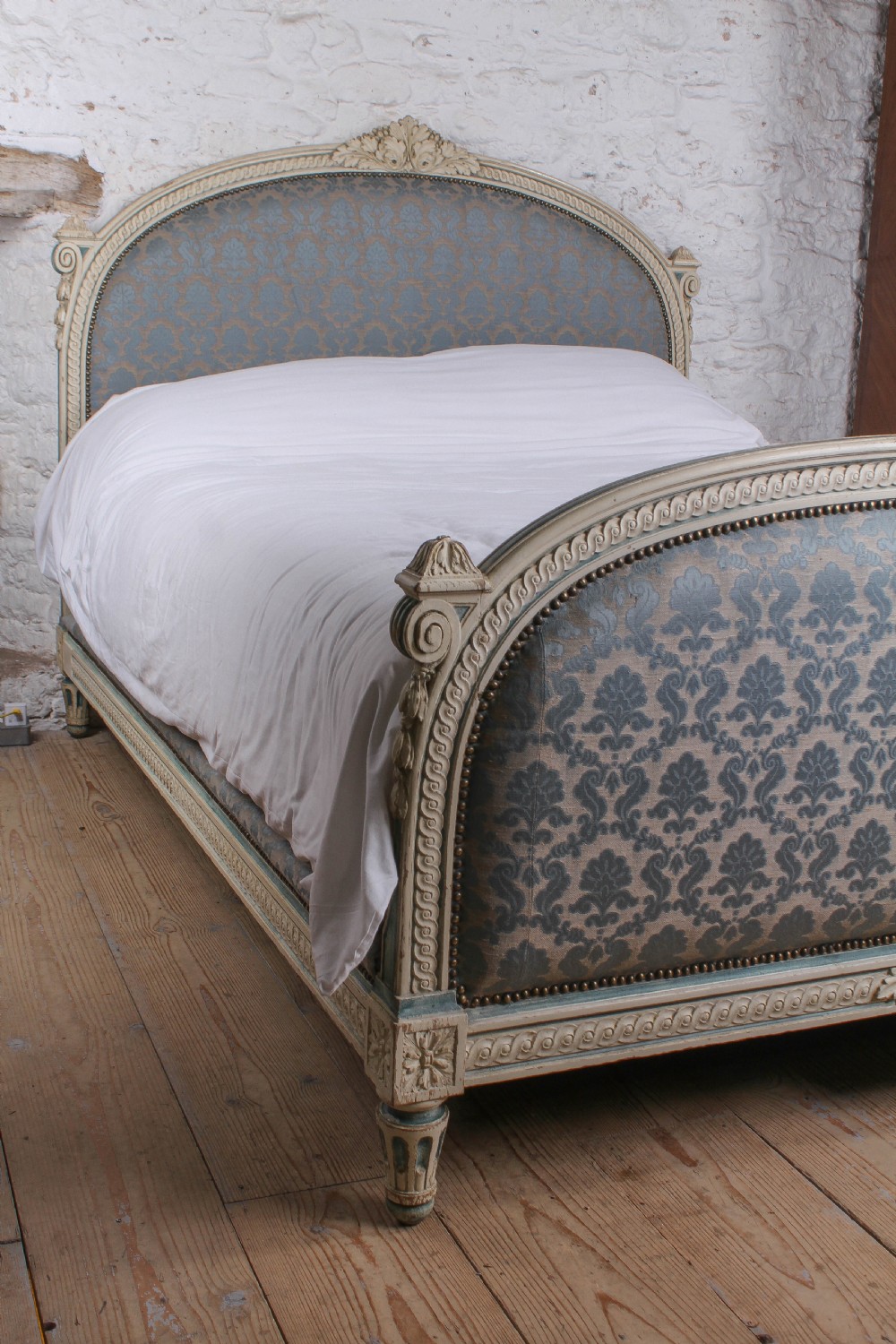 Gorgeous French Empire style king size upholstered bed View II