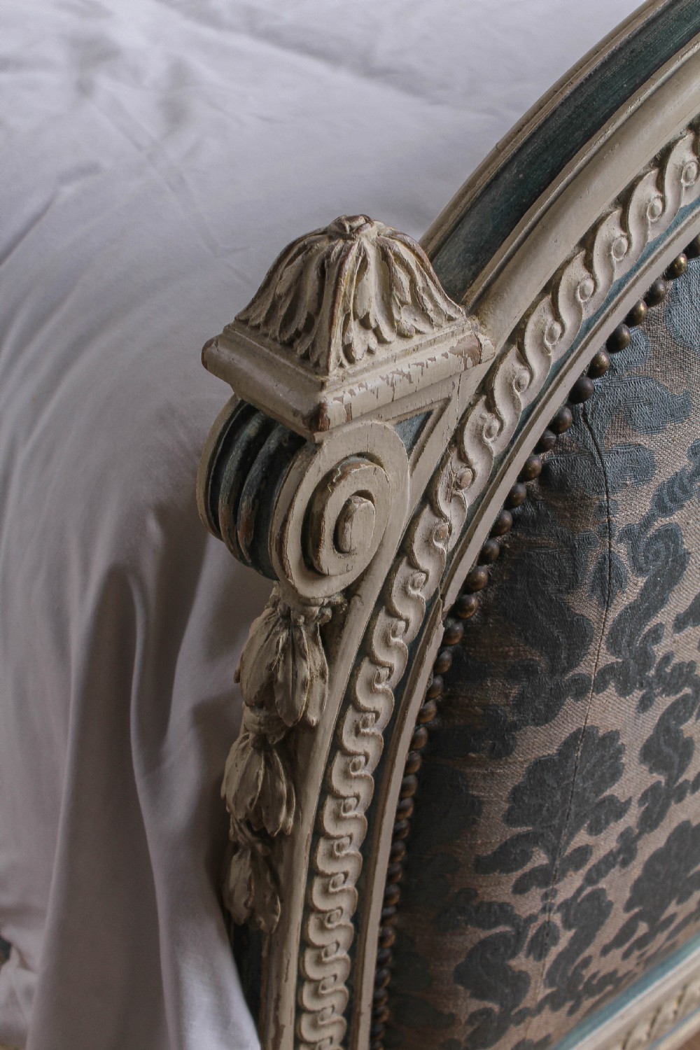 Gorgeous French Empire style king size upholstered bed View VI