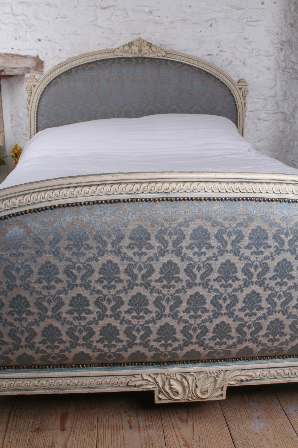 Gorgeous French Empire style king size upholstered bed View IX