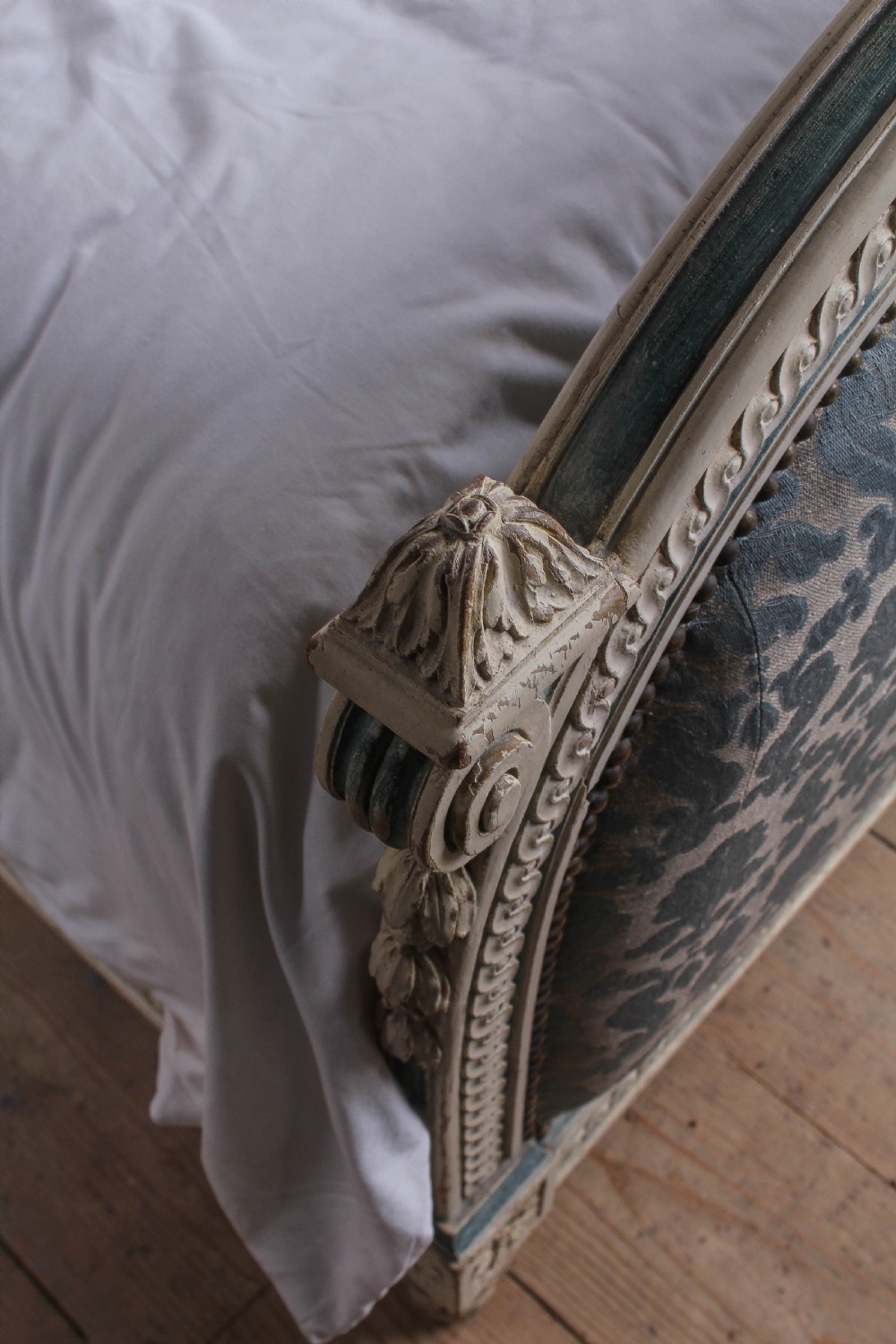 Gorgeous French Empire style king size upholstered bed View X