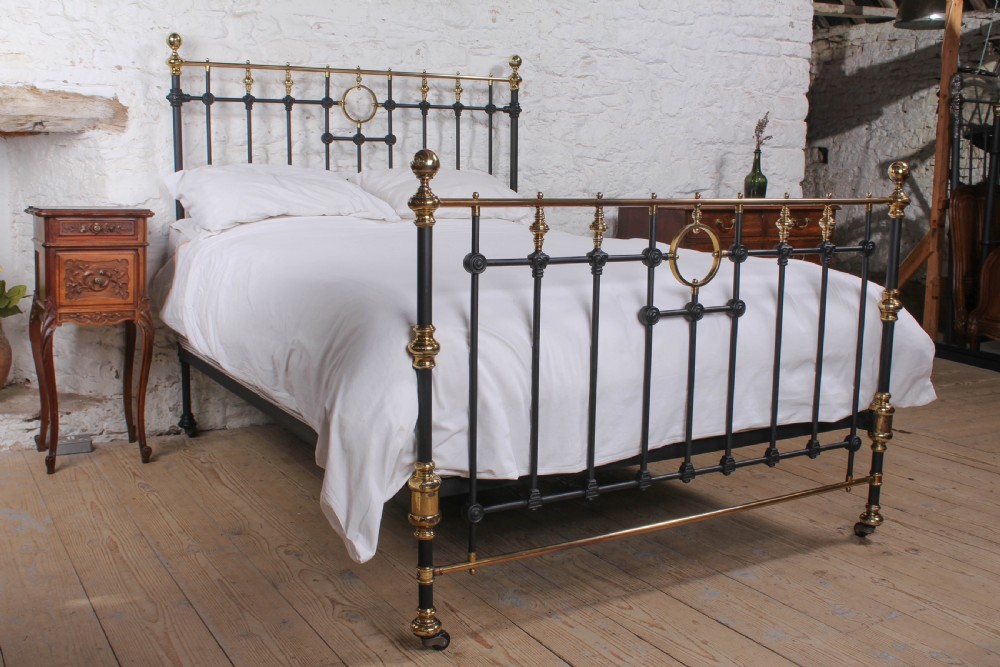 Fabulous classic Victorian black and brass king size bed