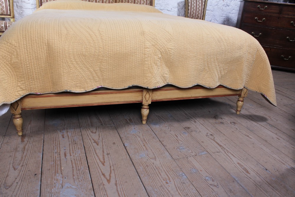 Low end French upholstered king size bed and chairs View VII
