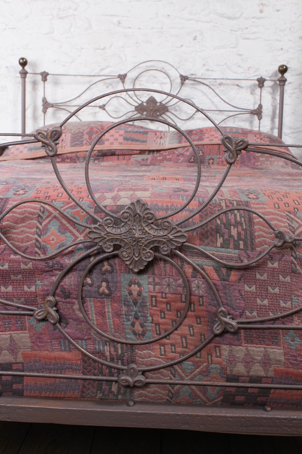 Pretty early Victorian iron king size bed View IX