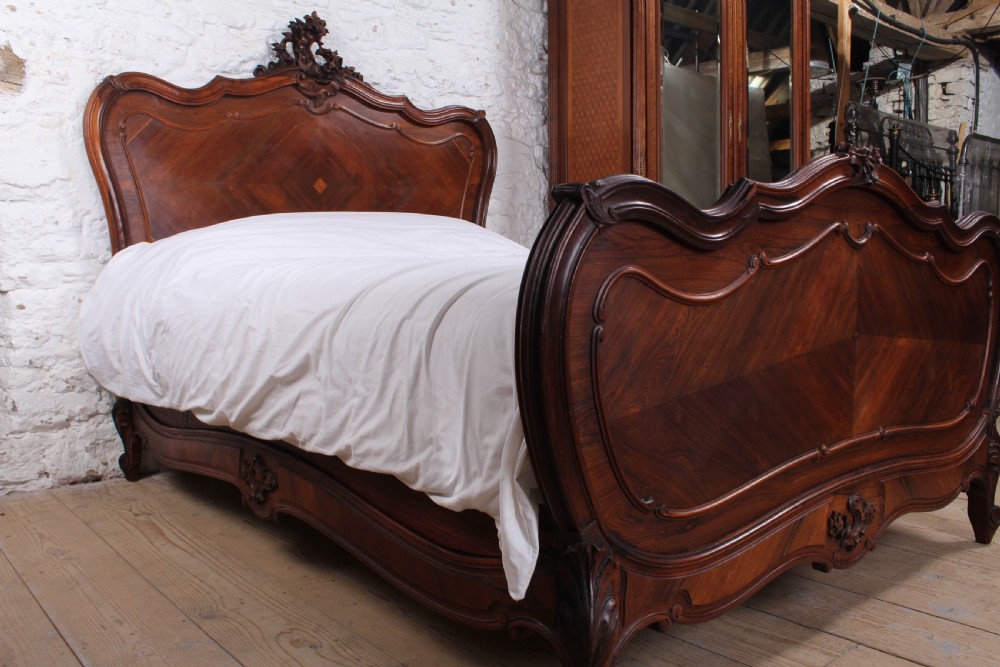 Lovely quality rosewood Louis XV style double bed  View VIII