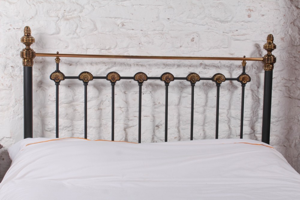 True history Victorian brass and iron king size bed with Porcelain detail View VI