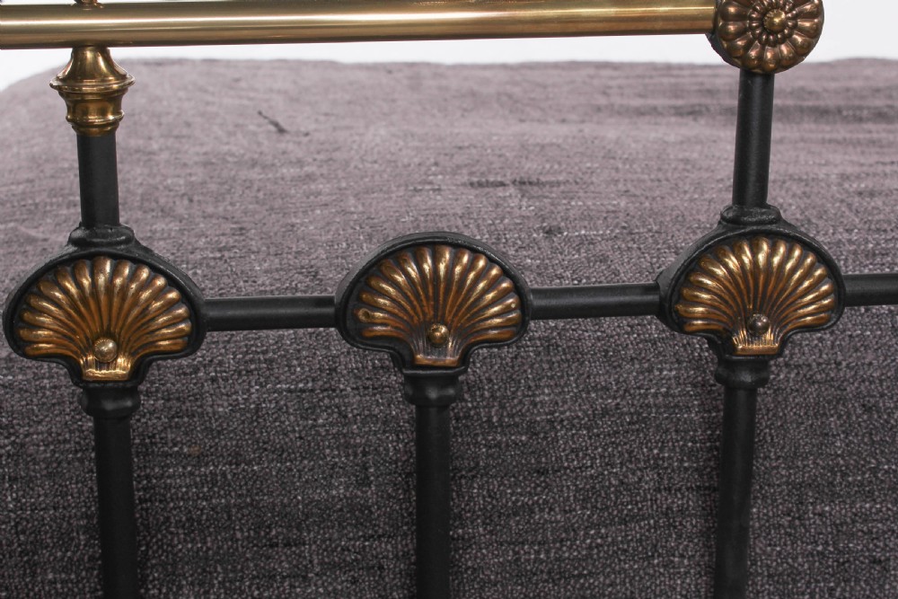 True history Victorian brass and iron king size bed with Porcelain detail View VII