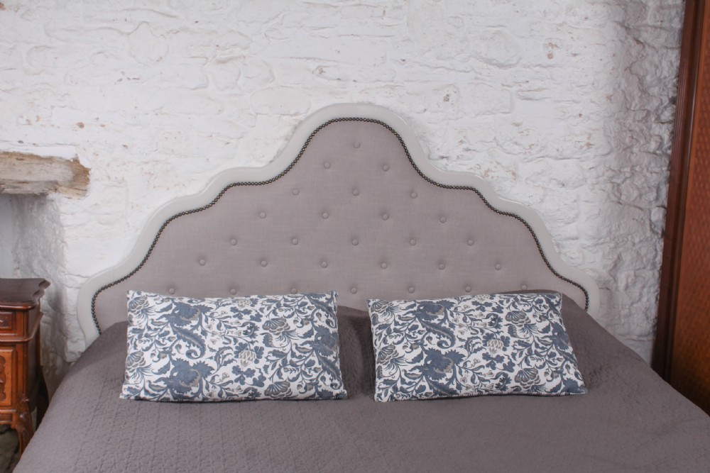 Delightfully crafted newly upholstered French super king size bed View II