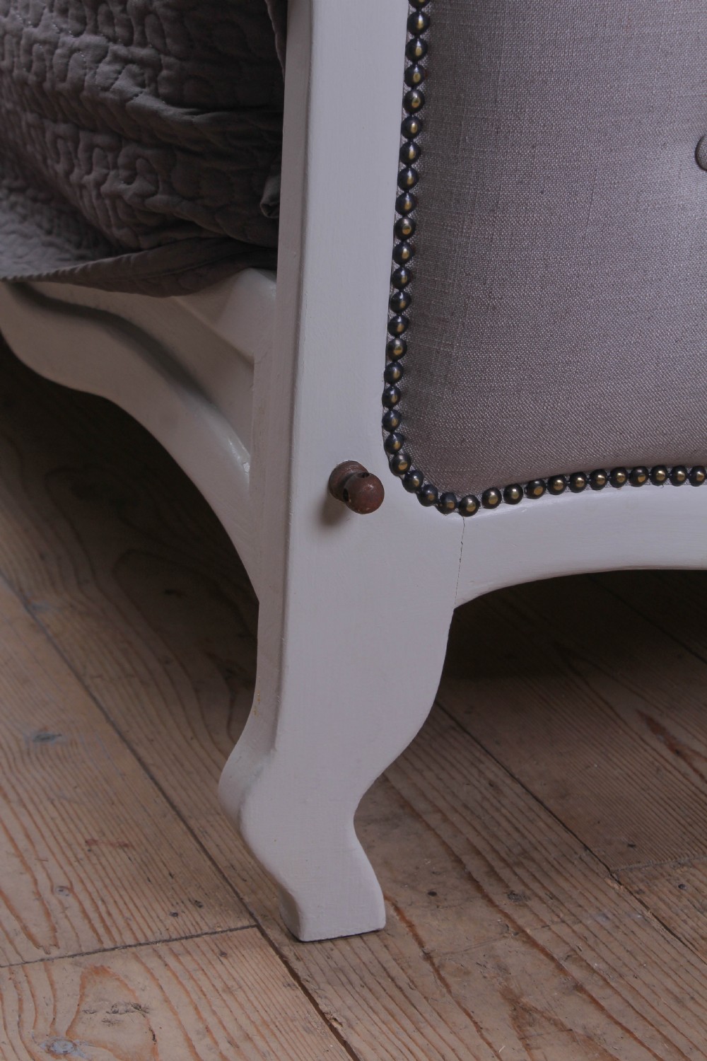Delightfully crafted newly upholstered French super king size bed View VI