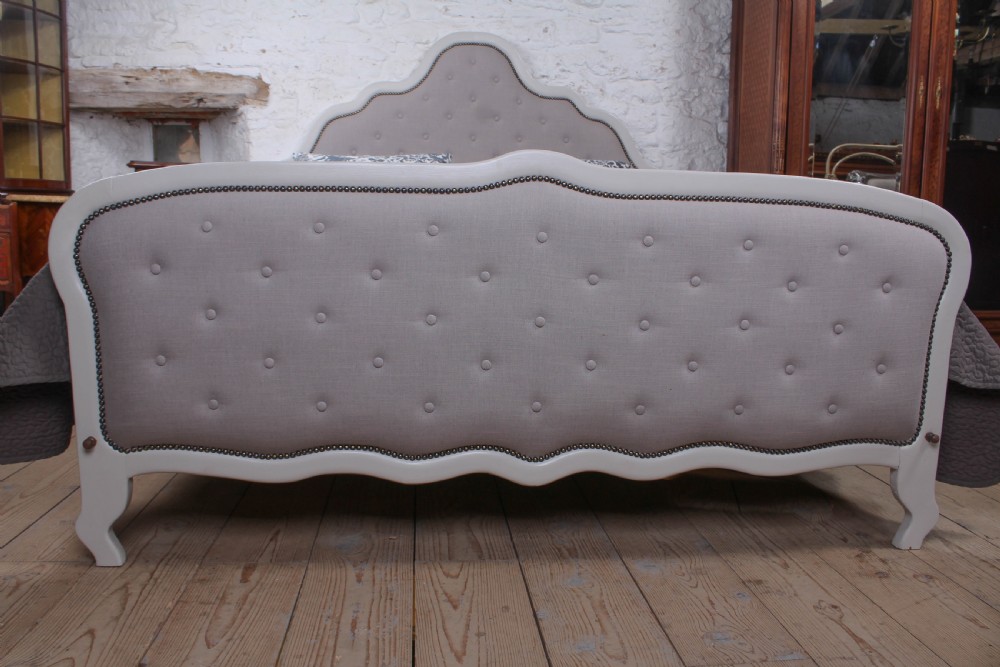 Delightfully crafted newly upholstered French super king size bed View VII