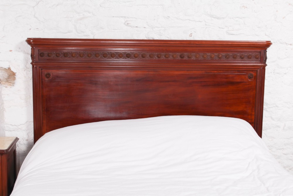  Empire style Mahogany king size bed, bedside and chest  View III