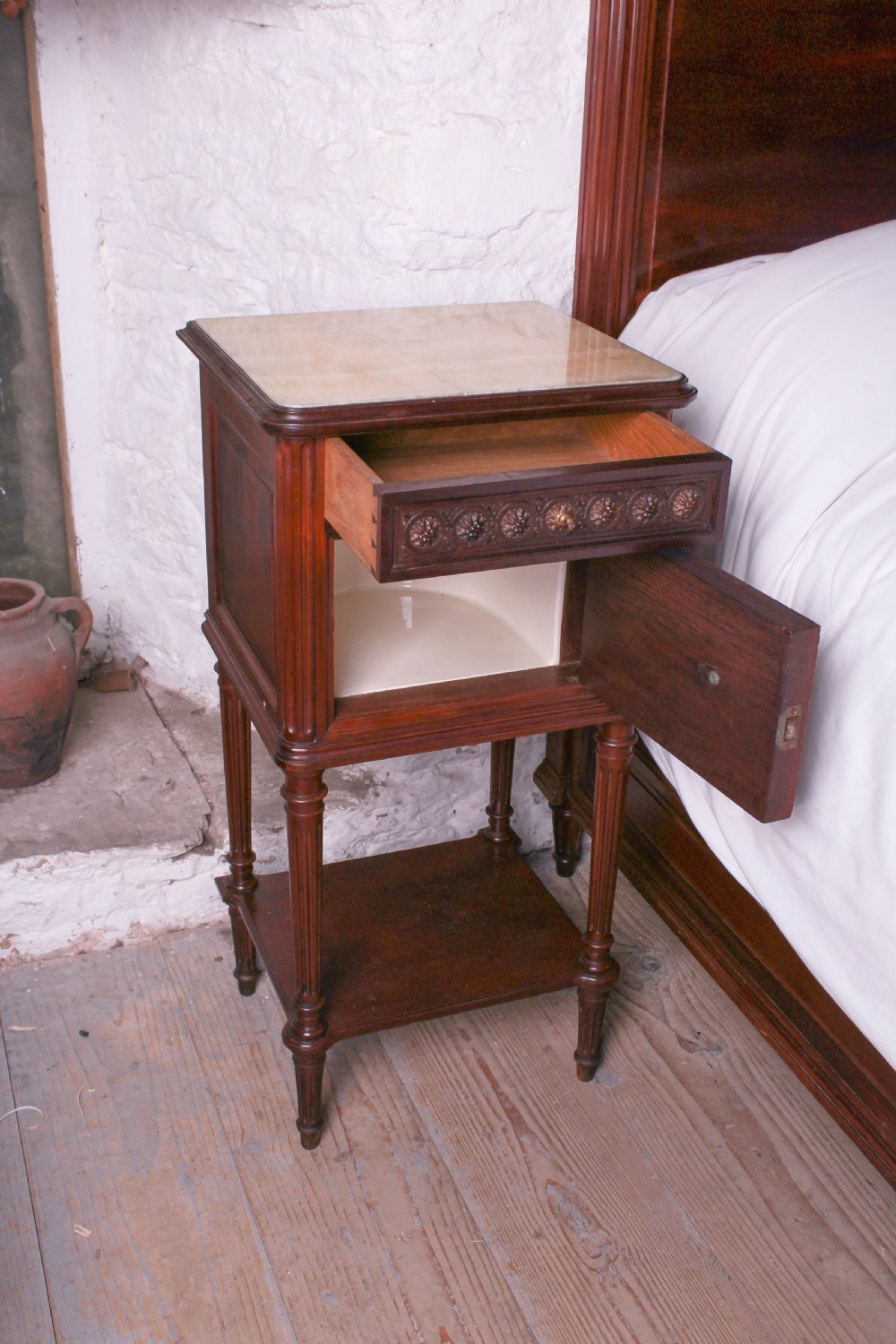  Empire style Mahogany king size bed, bedside and chest  View IX