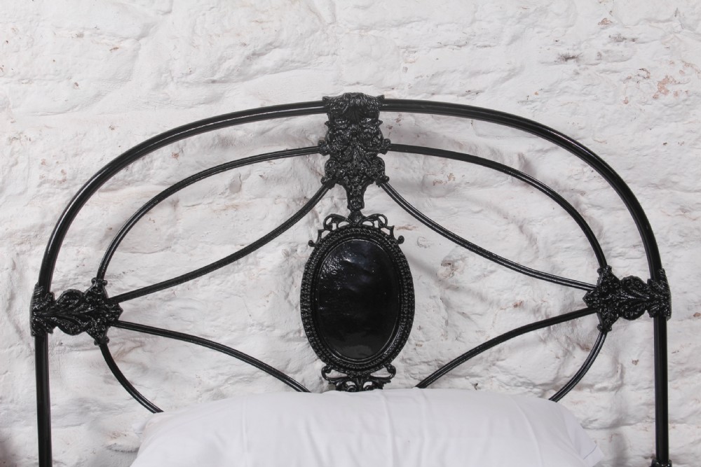 Handsome early Victorian black large single bed View IV