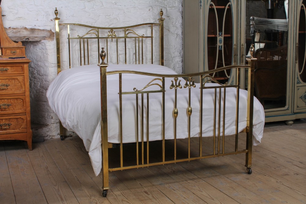 Very attractive Art Nouveau Style Brass Double Bed