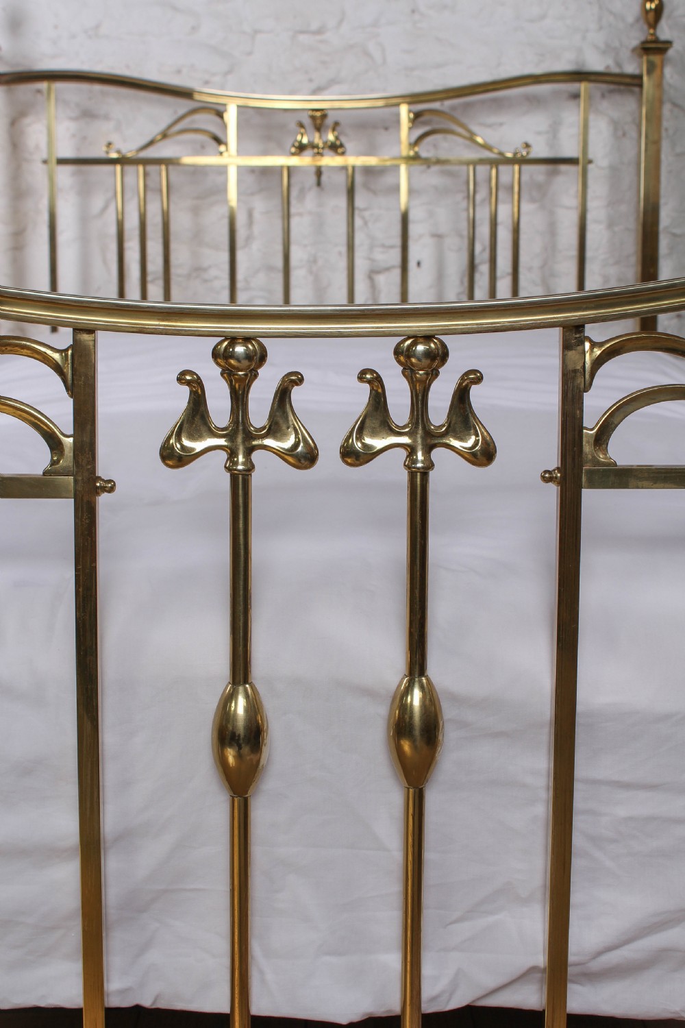 Very attractive Art Nouveau Style Brass Double Bed View III