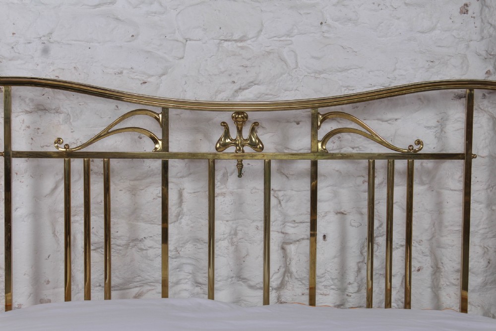Very attractive Art Nouveau Style Brass Double Bed View V