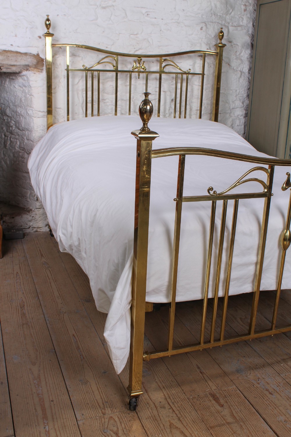 Very attractive Art Nouveau Style Brass Double Bed View VIII