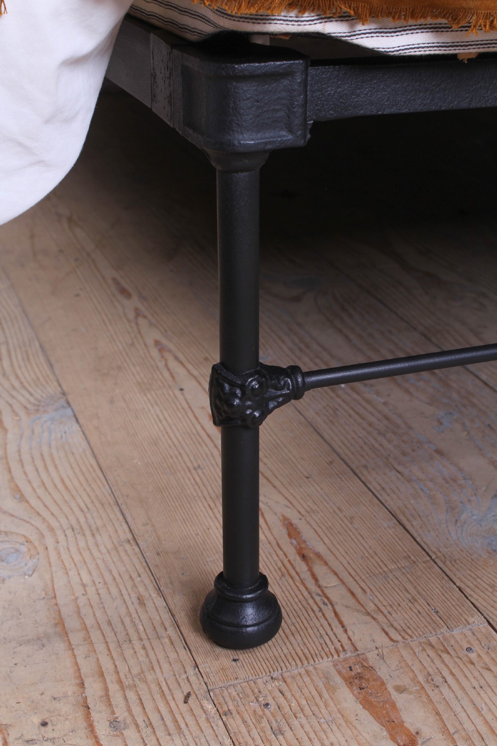 Lovely Irish Kingsize Bed with Central Brass Detail.  View III