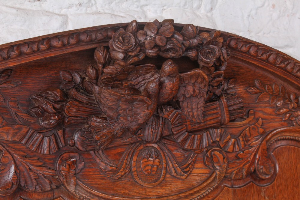 Fabulously carved oak king size French marriage bed View IV
