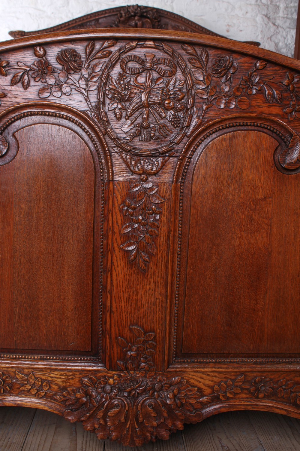 Fabulously carved oak king size French marriage bed View VI