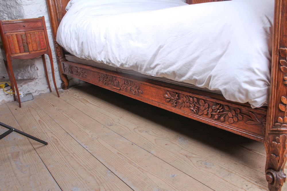 Fabulously carved oak king size French marriage bed View X