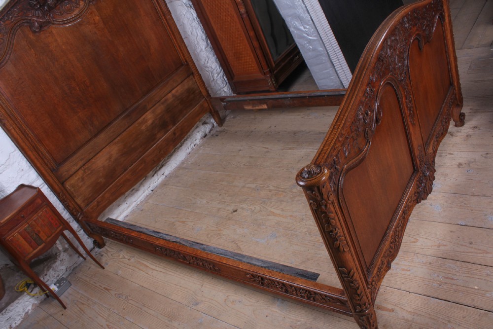 Fabulously carved oak king size French marriage bed View XII