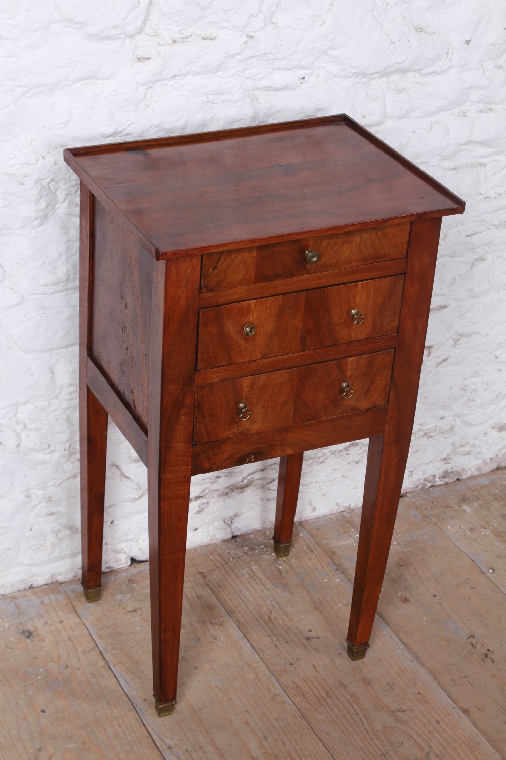 Stylishly Simple Dark Cherry Wood Bedside