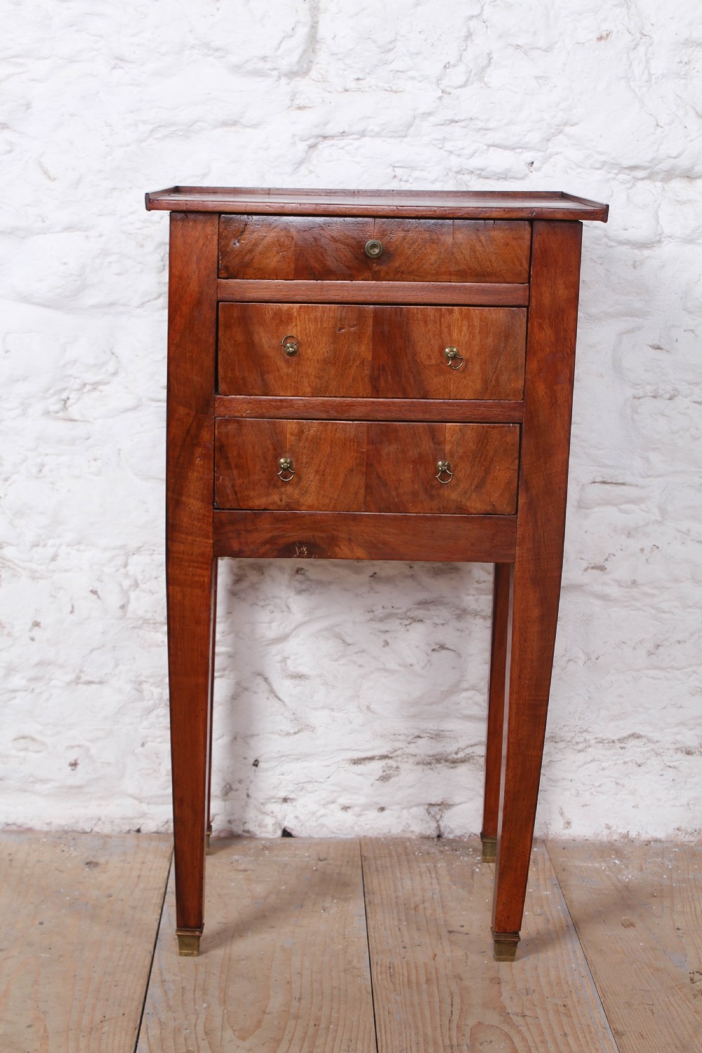 Stylishly Simple Dark Cherry Wood Bedside View III