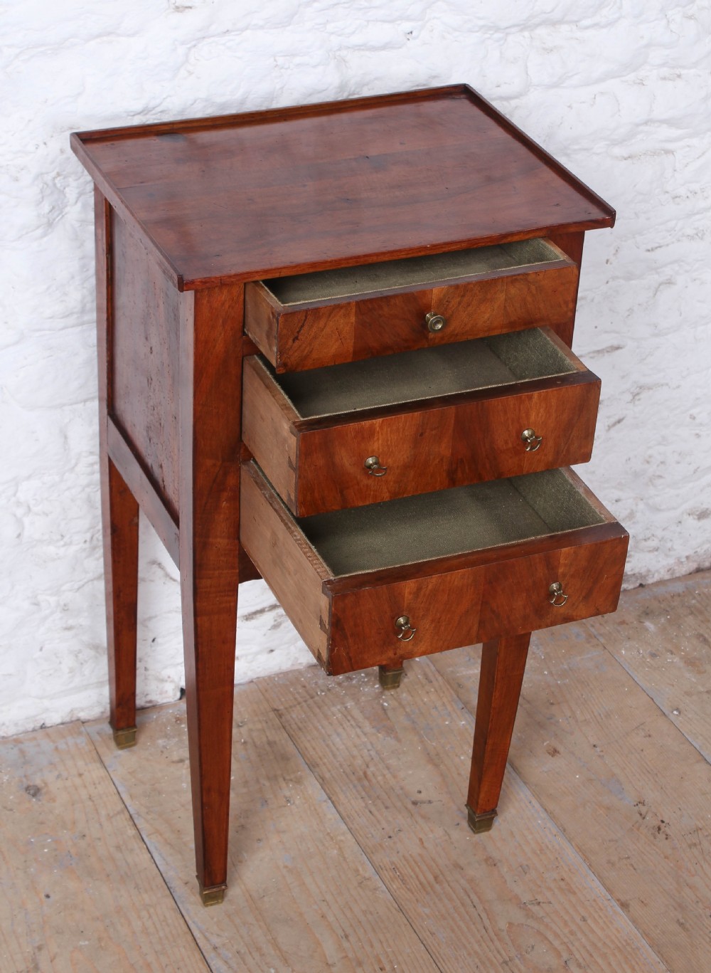 Stylishly Simple Dark Cherry Wood Bedside View IV