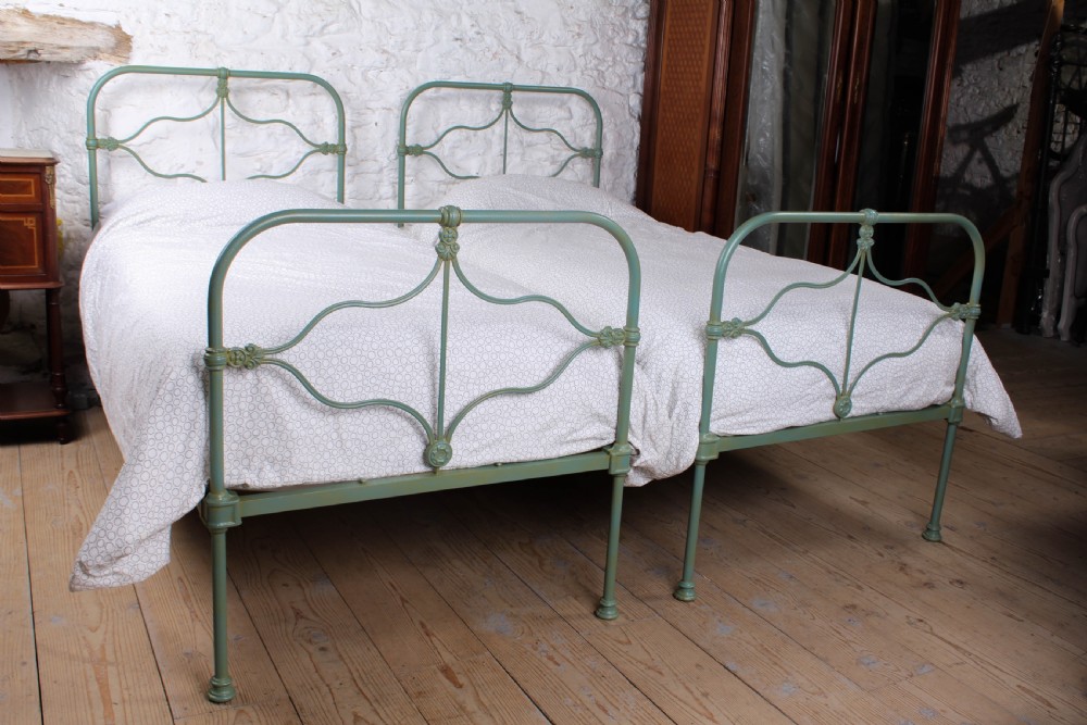 Captivating pair of Irish Victorian all iron beds (can be joined)