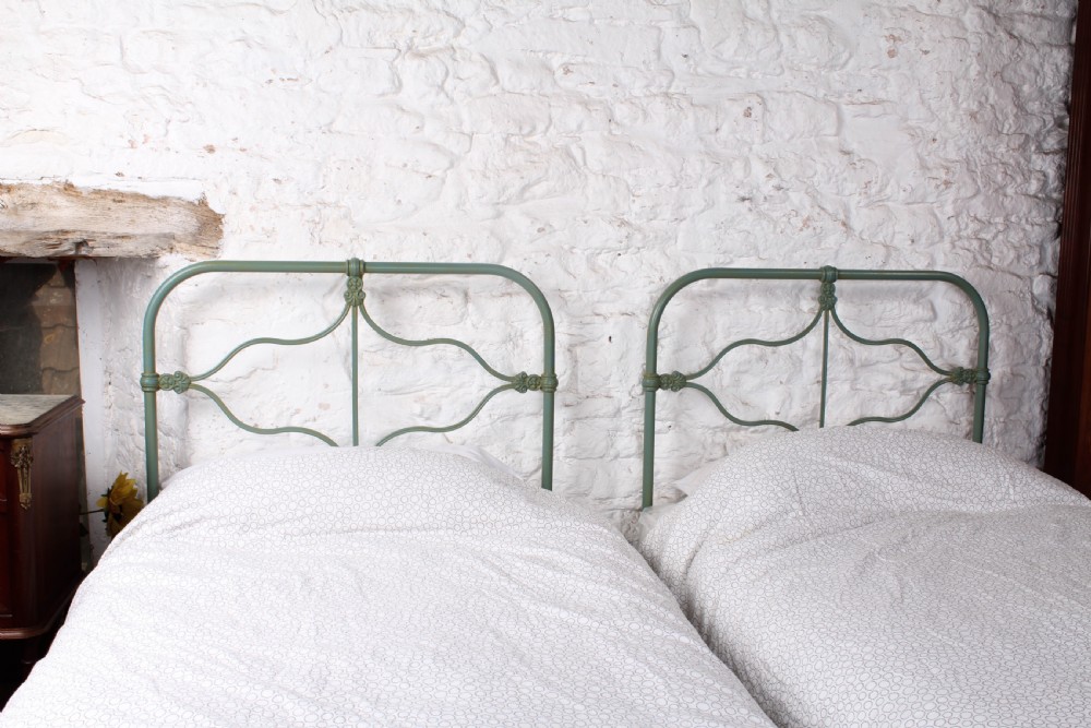 Captivating pair of Irish Victorian all iron beds (can be joined) View IV