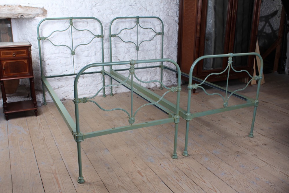 Captivating pair of Irish Victorian all iron beds (can be joined) View VII
