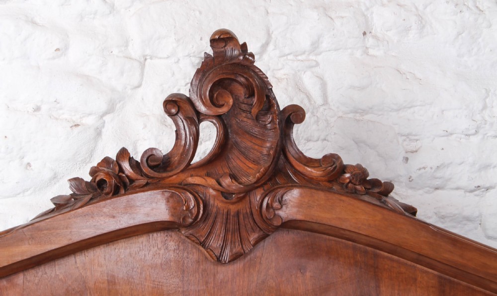 Exquisite Louis XV style sild walnut double bed View III