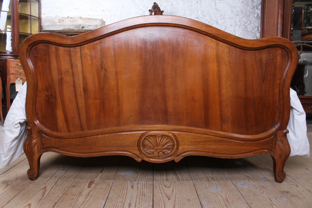 Exquisite Louis XV style sild walnut double bed View V