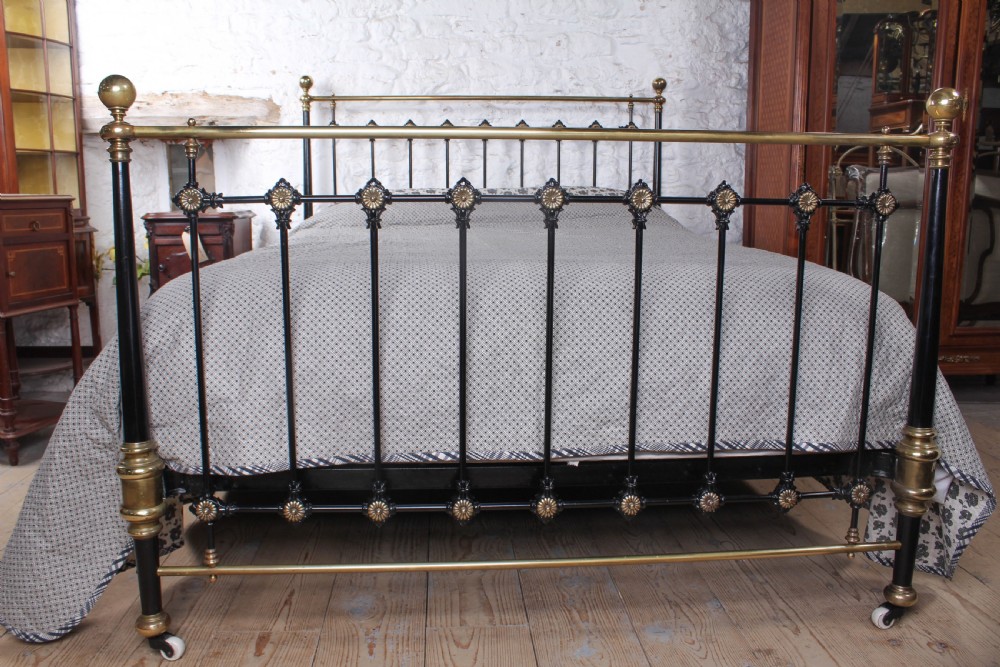 Graceful individual Victorian black and brass king size bed View III