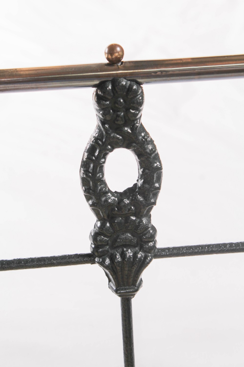 Pretty queen size Victorian brass and iron bed View V